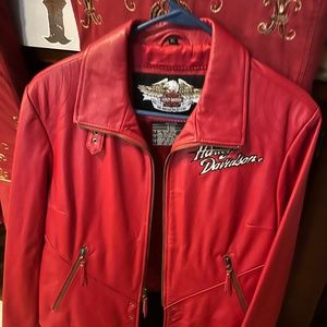 Harley red motorcycle